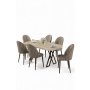 HANAH HOME Set trpezarijskog stola i stolica (7 delova) Kaye Travertine Cappuccino - slika 2