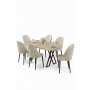 HANAH HOME Set trpezarijskog stola i stolica (7 delova) Kaye Travertine Cream - slika 1