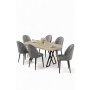 HANAH HOME Set trpezarijskog stola i stolica (7 delova) Kaye Travertine Grey - slika 1