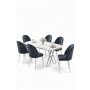 HANAH HOME Set trpezarijskog stola i stolica (7 delova) Kaye White Anthracite - slika 1