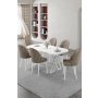 HANAH HOME Set trpezarijskog stola i stolica (7 delova) Kaye White Cappuccino - slika 1
