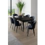 HANAH HOME Rasklopivi trpezarijski sto i stolice (7 delova) Asfel Black Marble Anthracite - slika 1