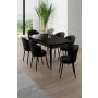 HANAH HOME Rasklopivi trpezarijski sto i stolice (7 delova) Asfel Black Marble Black - slika 1