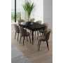 HANAH HOME Rasklopivi trpezarijski sto i stolice (7 delova) Asfel Black Marble Cappuccino - slika 1