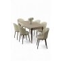 HANAH HOME Rasklopivi trpezarijski sto i stolice (7 delova) Asfel Travertine Cream - slika 2
