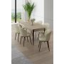 HANAH HOME Rasklopivi trpezarijski sto i stolice (7 delova) Asfel Travertine Cream - slika 1
