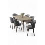 HANAH HOME Rasklopivi trpezarijski sto i stolice (7 delova) Asfel Travertine Grey - slika 2