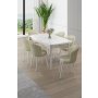 HANAH HOME Rasklopivi trpezarijski sto i stolice (7 delova) Asfel White Cream - slika 2
