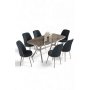 HANAH HOME Set trpezarijskog stola i stolica (7 delova) Lena Anthracite Chrome - slika 2