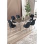 HANAH HOME Set trpezarijskog stola i stolica (7 delova) Lena Anthracite Chrome - slika 1