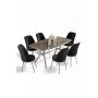 HANAH HOME Set trpezarijskog stola i stolica (7 delova) Lena Anthracite Chrome Black - slika 2