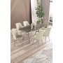 HANAH HOME Set trpezarijskog stola i stolica (7 delova) Lena Anthracite Chrome Cream - slika 1