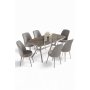 HANAH HOME Set trpezarijskog stola i stolica (7 delova) Lena Anthracite Chrome Grey - slika 2