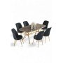 HANAH HOME Set trpezarijskog stola i stolica (7 delova) Lena Anthracite Gold - slika 2