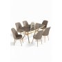 HANAH HOME Set trpezarijskog stola i stolica (7 delova) Lena Anthracite Gold Cappuccino - slika 2