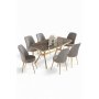 HANAH HOME Set trpezarijskog stola i stolica (7 delova) Lena Anthracite Gold Grey - slika 2