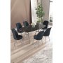 HANAH HOME Set trpezarijskog stola i stolica (7 delova) Lena Black Marble Chrome Anthracite - slika 1
