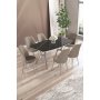 HANAH HOME Set trpezarijskog stola i stolica (7 delova) Lena Black Marble Chrome Cappuccino - slika 1