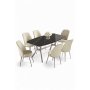 HANAH HOME Set trpezarijskog stola i stolica (7 delova) Lena Black Marble Chrome Cream - slika 2