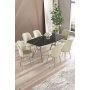 HANAH HOME Set trpezarijskog stola i stolica (7 delova) Lena Black Marble Chrome Cream - slika 1