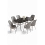 HANAH HOME Set trpezarijskog stola i stolica (7 delova) Lena Black Marble Chrome Grey - slika 2