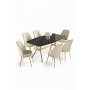 HANAH HOME Set trpezarijskog stola i stolica (7 delova) Lena Black Marble Gold Cream - slika 2