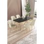 HANAH HOME Set trpezarijskog stola i stolica (7 delova) Lena Black Marble Gold Cream - slika 1