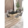 HANAH HOME Set trpezarijskog stola i stolica (7 delova) Lena Black Marble Gold Grey - slika 1