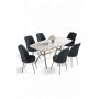 HANAH HOME Set trpezarijskog stola i stolica (7 delova) Lena White Marble Chrome Anthracite - slika 2