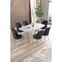 HANAH HOME Set trpezarijskog stola i stolica (7 delova) Lena White Marble Chrome Anthracite - slika 1