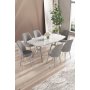 HANAH HOME Set trpezarijskog stola i stolica (7 delova) Lena White Marble Chrome Grey - slika 1