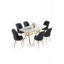 HANAH HOME Set trpezarijskog stola i stolica (7 delova) Lena White Marble Gold Anthracite - slika 2