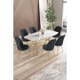HANAH HOME Set trpezarijskog stola i stolica (7 delova) Lena White Marble Gold Anthracite - slika 1