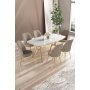 HANAH HOME Set trpezarijskog stola i stolica (7 delova) Lena White Marble Gold Cappuccino - slika 1