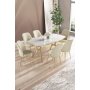 HANAH HOME Set trpezarijskog stola i stolica (7 delova) Lena White Marble Gold Cream - slika 2