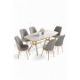 HANAH HOME Set trpezarijskog stola i stolica (7 delova) Lena White Marble Gold Grey - slika 2