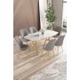 HANAH HOME Set trpezarijskog stola i stolica (7 delova) Lena White Marble Gold Grey - slika 1