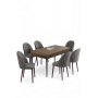 HANAH HOME Rasklopivi trpezarijski sto i stolice (7 delova) Enya Baroque Grey - slika 2