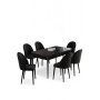 HANAH HOME Rasklopivi trpezarijski sto i stolice (7 delova) Enya Black Marble Black - slika 2