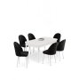 HANAH HOME Rasklopivi trpezarijski sto i stolice (7 delova) Enya White Black - slika 2