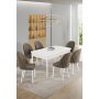 HANAH HOME Rasklopivi trpezarijski sto i stolice (7 delova) Enya White Cappuccino - slika 2