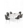 HANAH HOME Rasklopivi trpezarijski sto i stolice (7 delova) Enya White Grey - slika 1