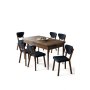 HANAH HOME Rasklopivi trpezarijski sto i stolice (7 delova) Exve Baroque Anthracite - slika 1