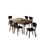 HANAH HOME Rasklopivi trpezarijski sto i stolice (7 delova) Exve Baroque Black - slika 2