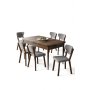 HANAH HOME Rasklopivi trpezarijski sto i stolice (7 delova) Exve Baroque Grey - slika 1