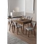 HANAH HOME Rasklopivi trpezarijski sto i stolice (7 delova) Exve Baroque Grey - slika 2