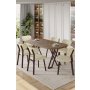HANAH HOME Set trpezarijskog stola i stolica (7 delova) Axton Atlantic Pine Chrome - slika 2