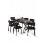 HANAH HOME Set trpezarijskog stola i stolica (7 delova) Axton Black Marble Anthracite - slika 2