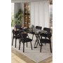 HANAH HOME Set trpezarijskog stola i stolica (7 delova) Axton Black Marble Anthracite - slika 1