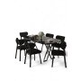 HANAH HOME Set trpezarijskog stola i stolica (7 delova) Axton Black Marble Black - slika 1